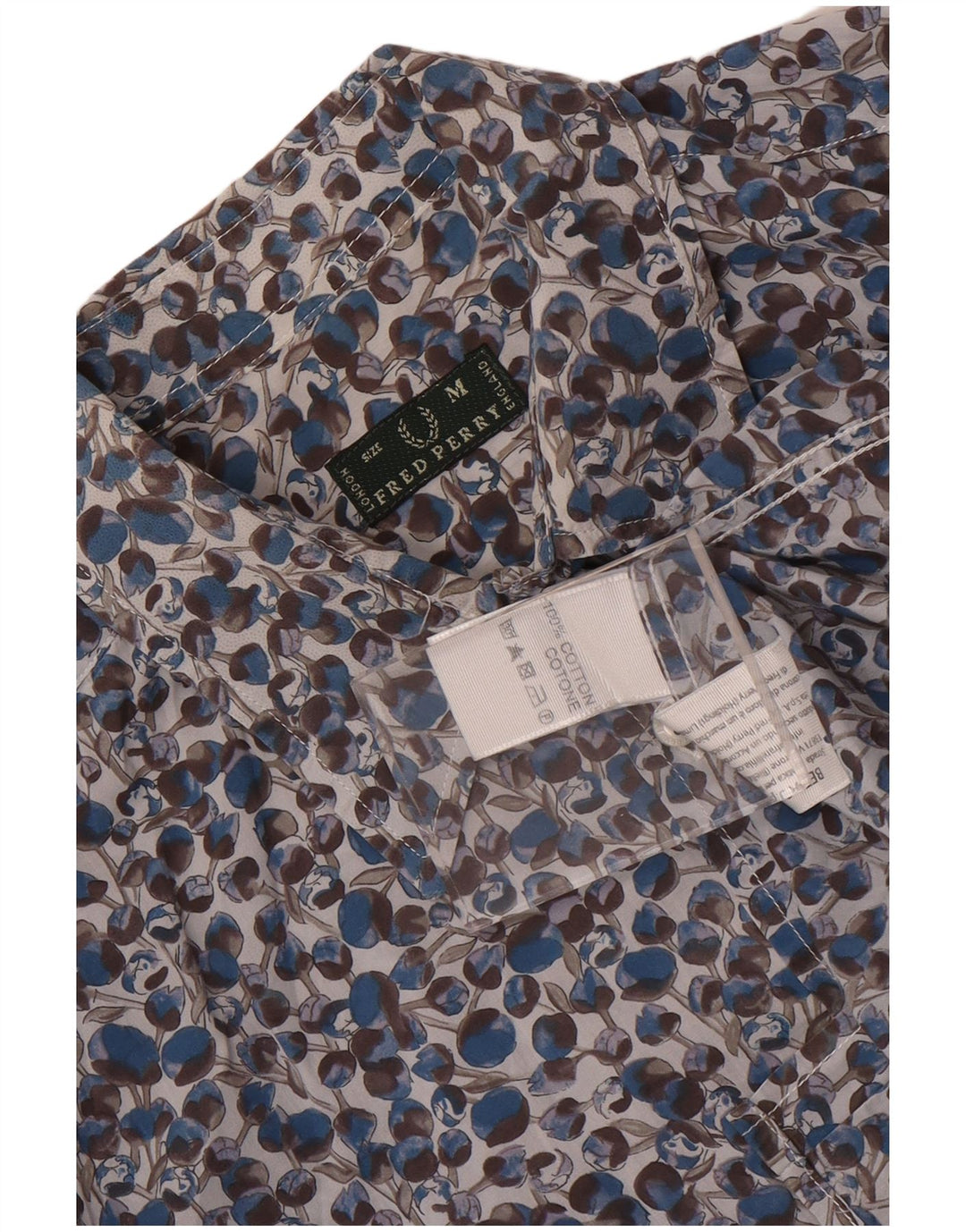 Camicia da donna Fred Perry UK 14 Cotone floreale blu medio