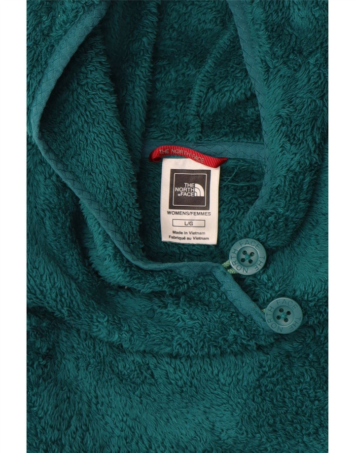 THE NORTH FACE Maglione in pile con cappuccio da donna UK 14 Large Verde Poliestere