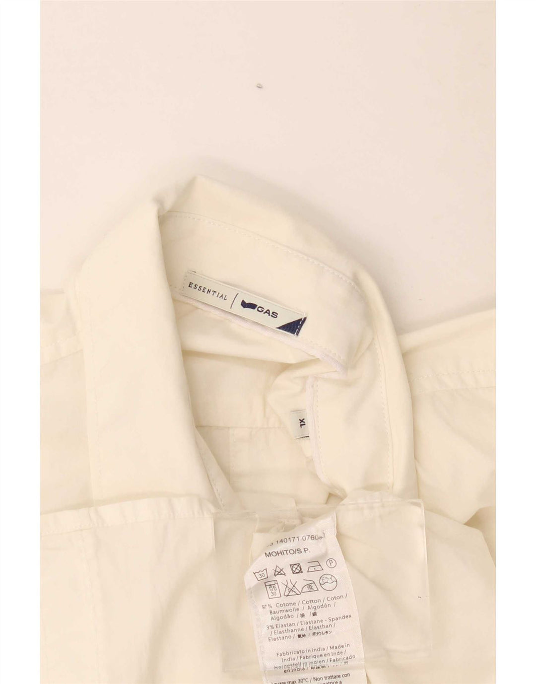 Camicia a maniche corte da uomo Gas XL in cotone bianco