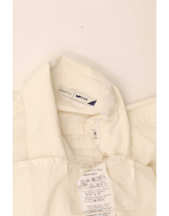 Camicia a maniche corte da uomo Gas XL in cotone bianco