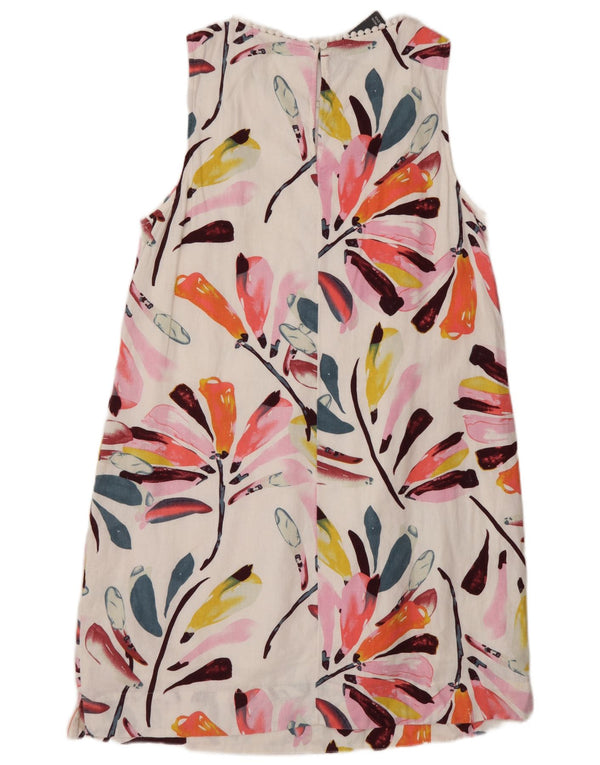 Abito a trapezio senza maniche da donna Marks & Spencer UK 16 Grande motivo floreale bianco