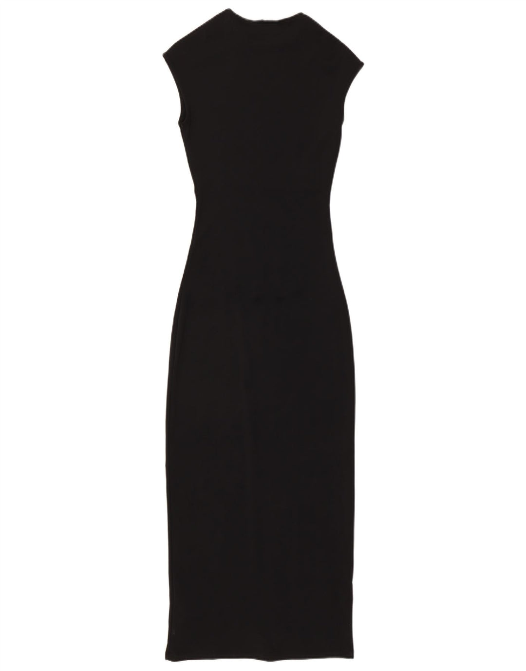 Abito lungo senza maniche ZARA da donna UK 10 piccolo nero in poliammide