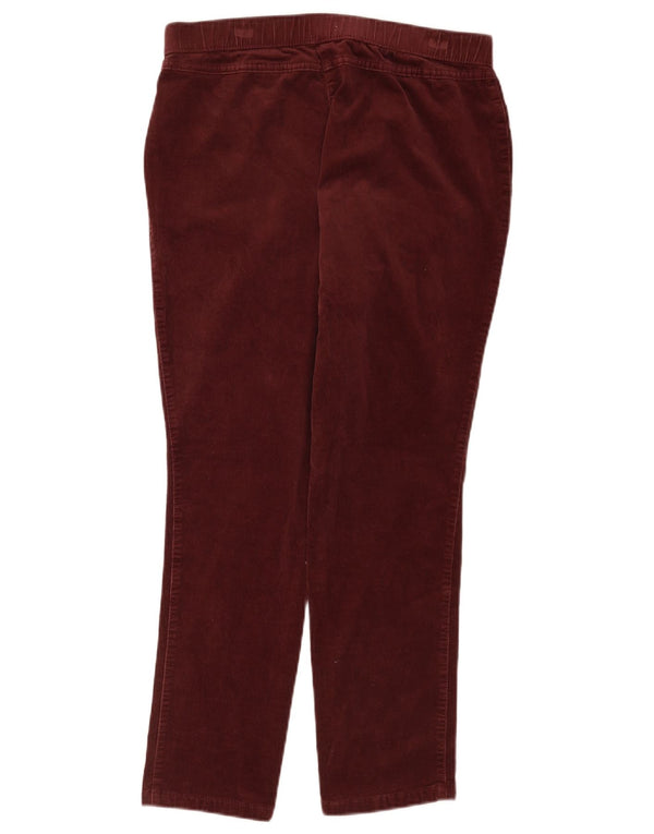 Pantaloni di velluto a coste da donna Marks & Spencer UK 14 Large W34 L26 Borgogna