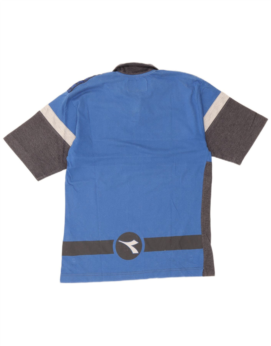 Polo Diadora Uomo In Cotone Colourblock Grigio Medio