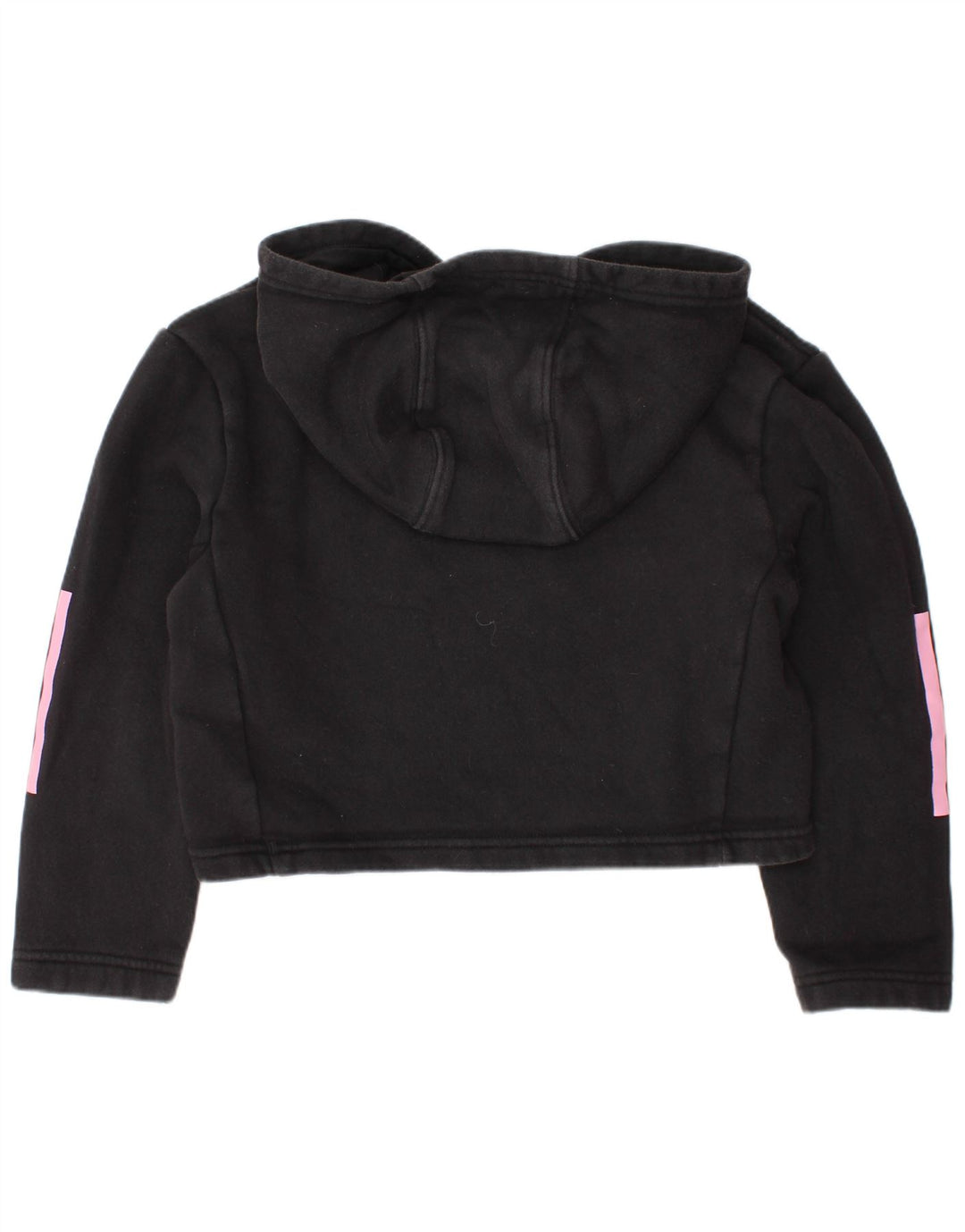 Maglione corto con cappuccio ADIDAS per ragazze 7-8 anni in cotone nero