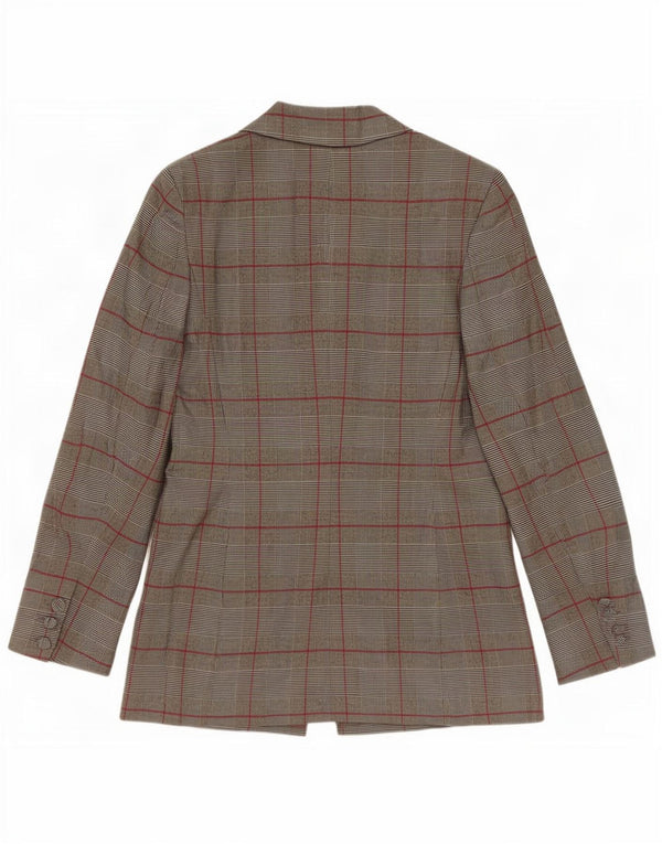 Giacca blazer da donna a 1 bottone Zara UK 12 Poliestere a quadri grigio medio