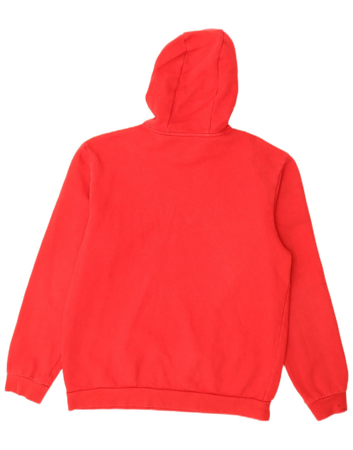 Felpa con cappuccio da uomo Adidas in cotone rosso medio