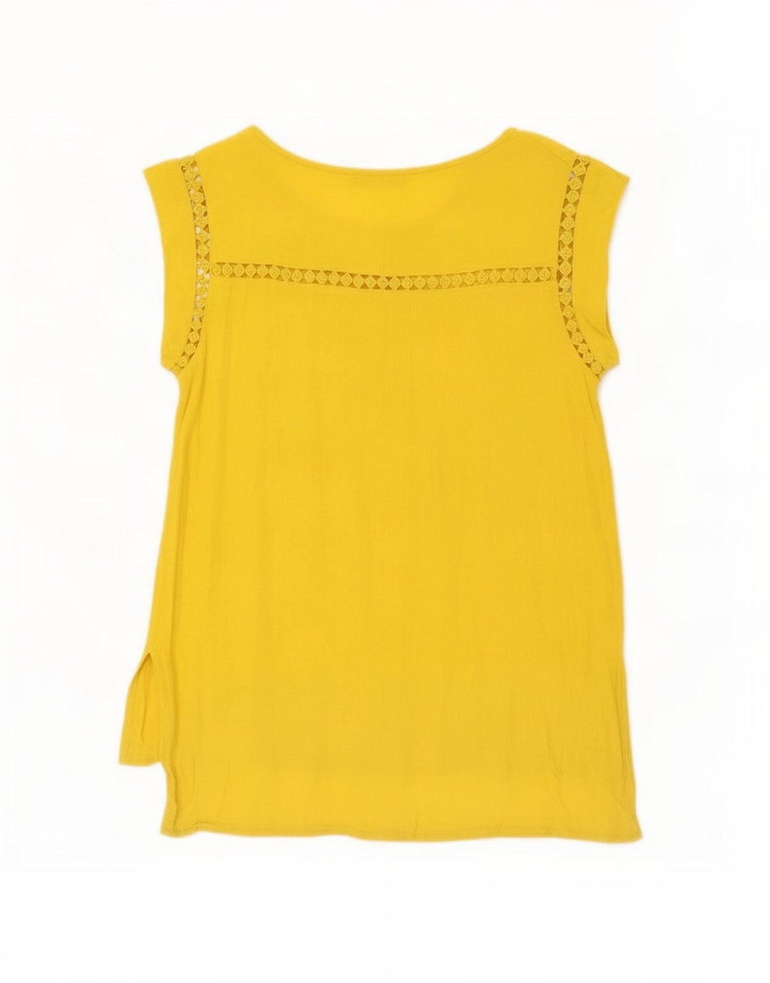 Top tunica da donna Oasis UK 10 piccolo in viscosa gialla