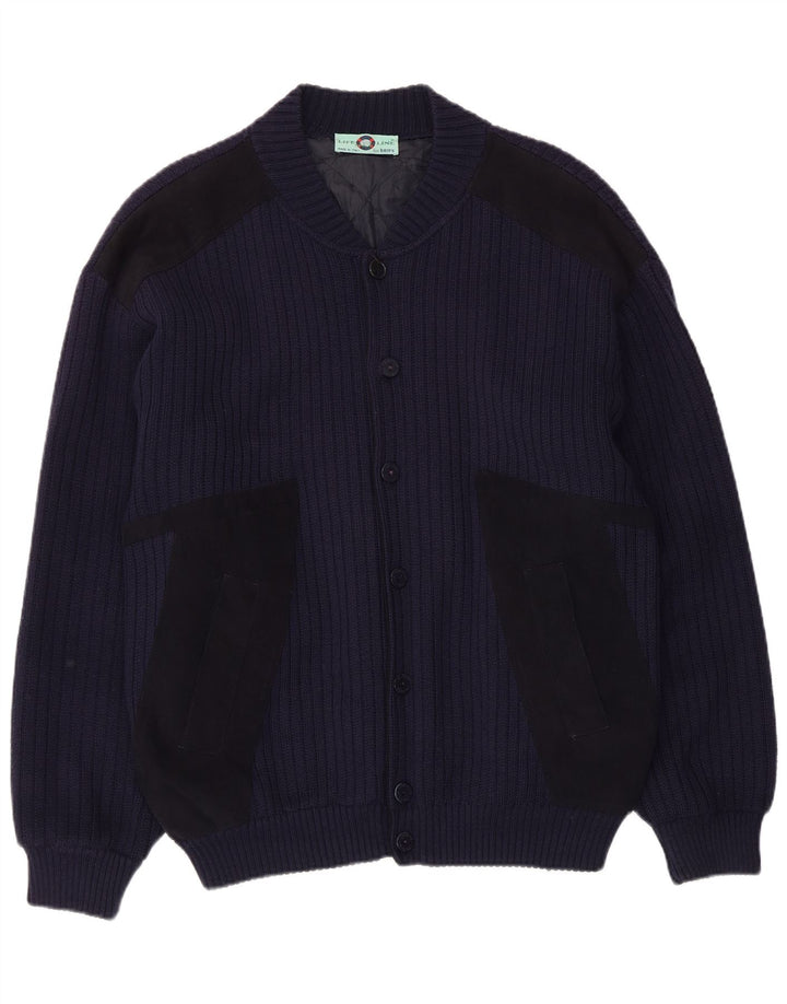 Maglione cardigan da uomo Life Line grande blu navy