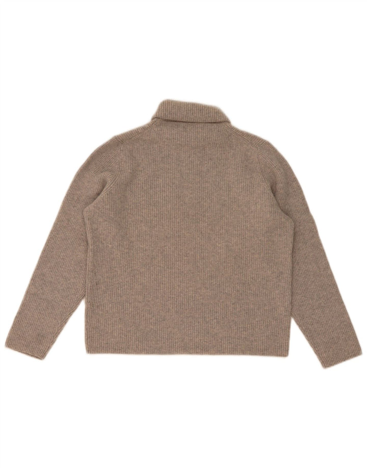 Maglione maglione da donna a collo alto Massimo Dutti UK 12 Lana grigio medio