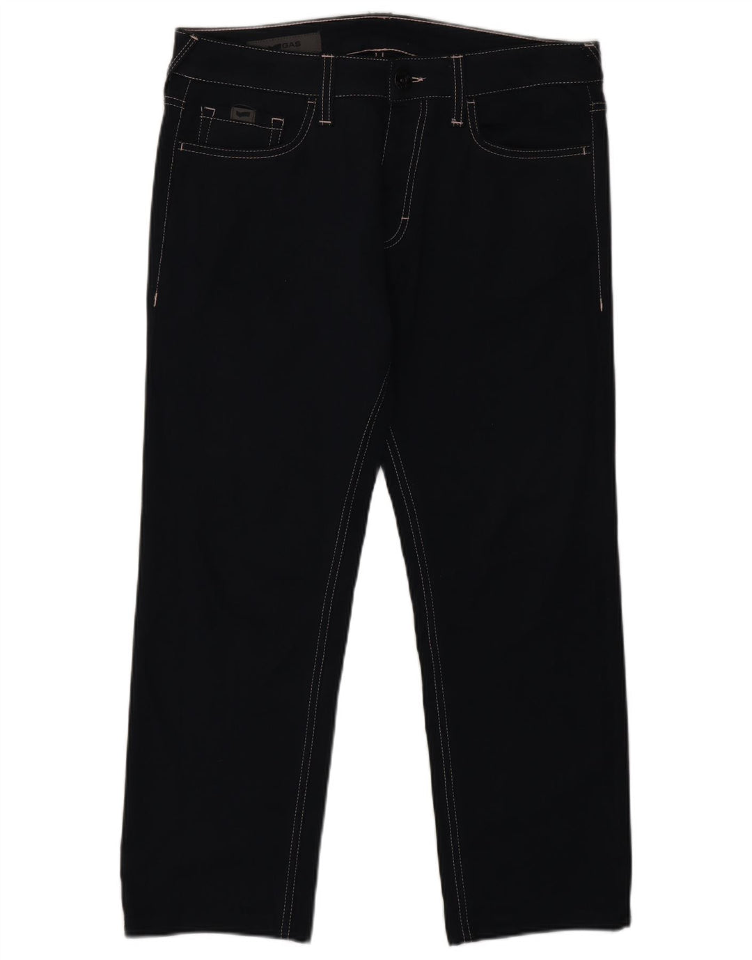 Pantaloni casual dritti da donna GAS W32 L26 poliestere blu navy