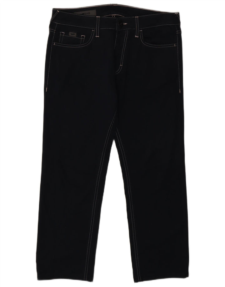 Pantaloni casual dritti da donna GAS W32 L26 poliestere blu navy