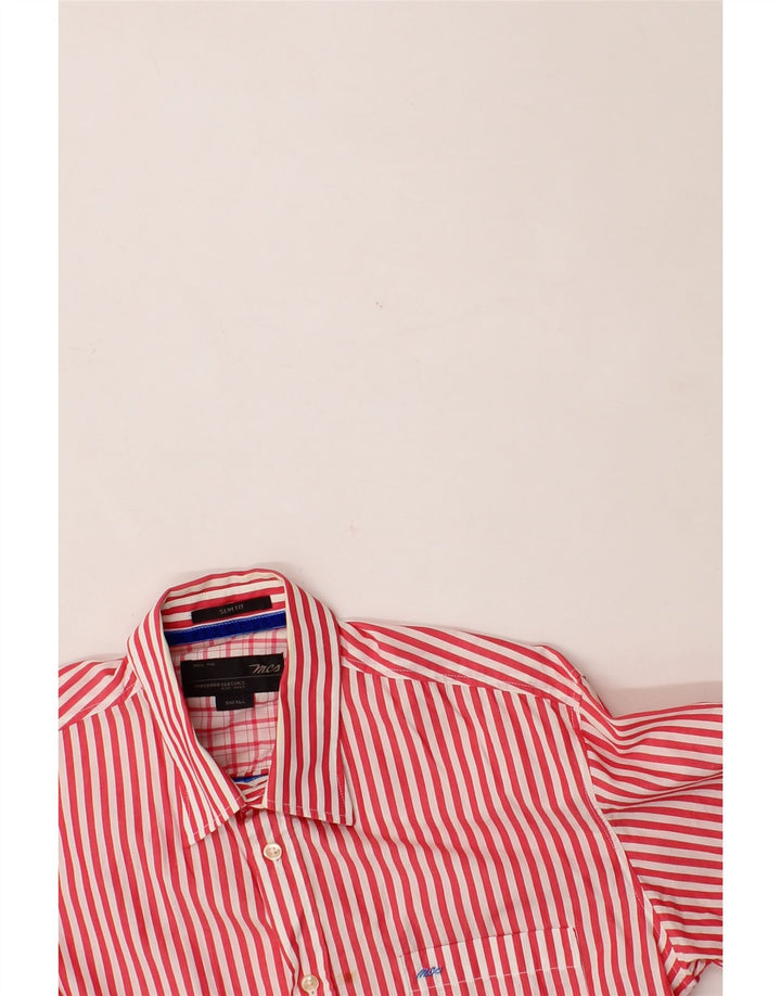 MARLBORO CLASSICS Mens Slim Fit Shirt Small Red Striped Cotton Vintage Marlboro Classics and Second-Hand Marlboro Classics from Messina Hembry 