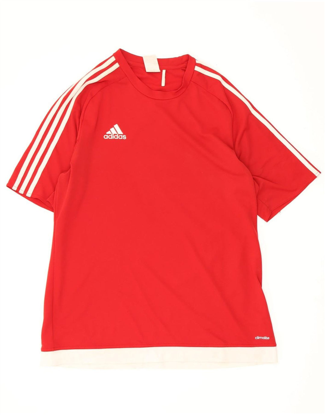 T-shirt Adidas Climalite da uomo, grande, in poliestere color block rosso