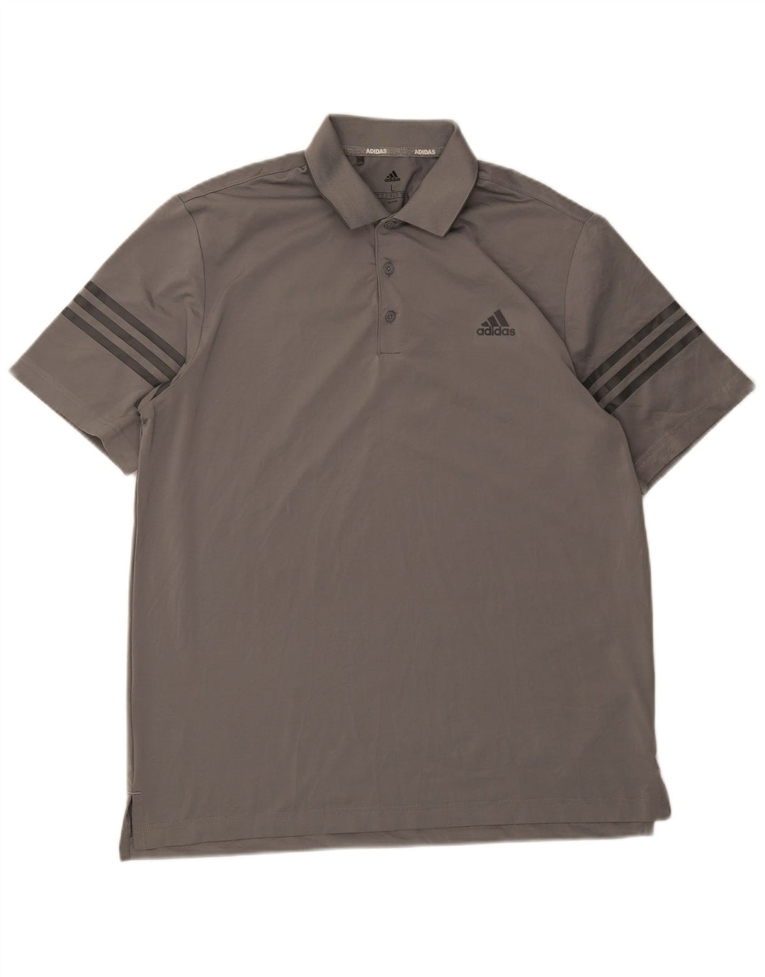 Polo ADIDAS da uomo grande in poliestere grigio