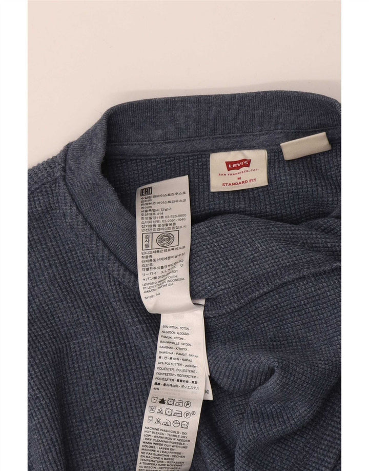 Levi's Maglia da uomo con vestibilità standard, manica lunga, cotone blu navy medio