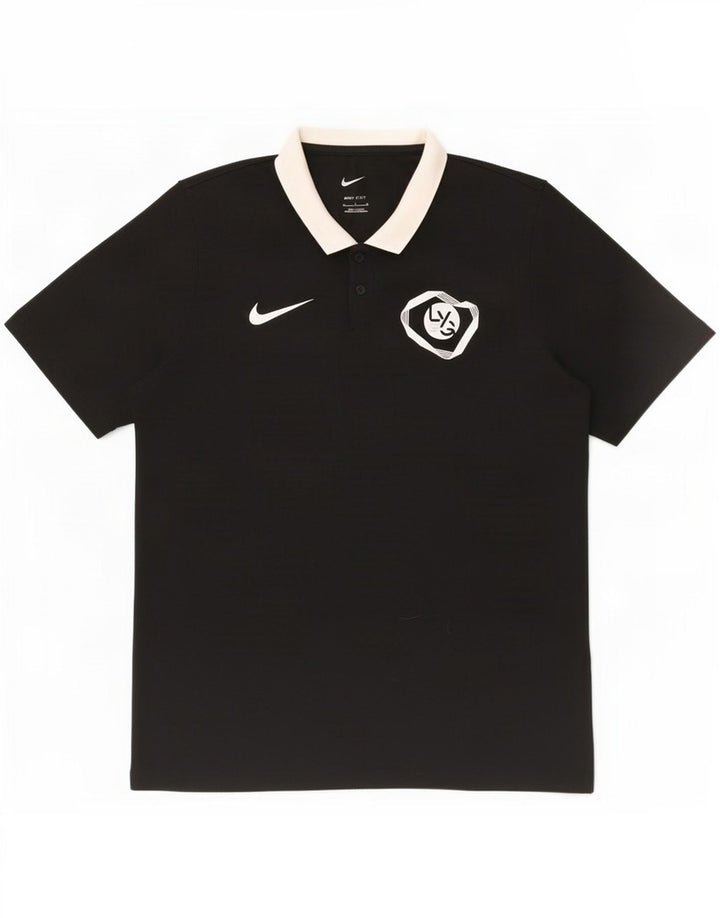 Polo grafica Nike da uomo Dri Fit grafica media nera in poliestere