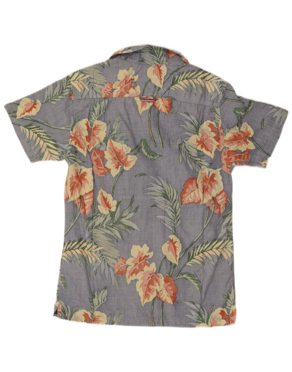 Camicia da uomo a maniche corte vestibilità regolare Tommy Hilfiger XS blu floreale hawaiano