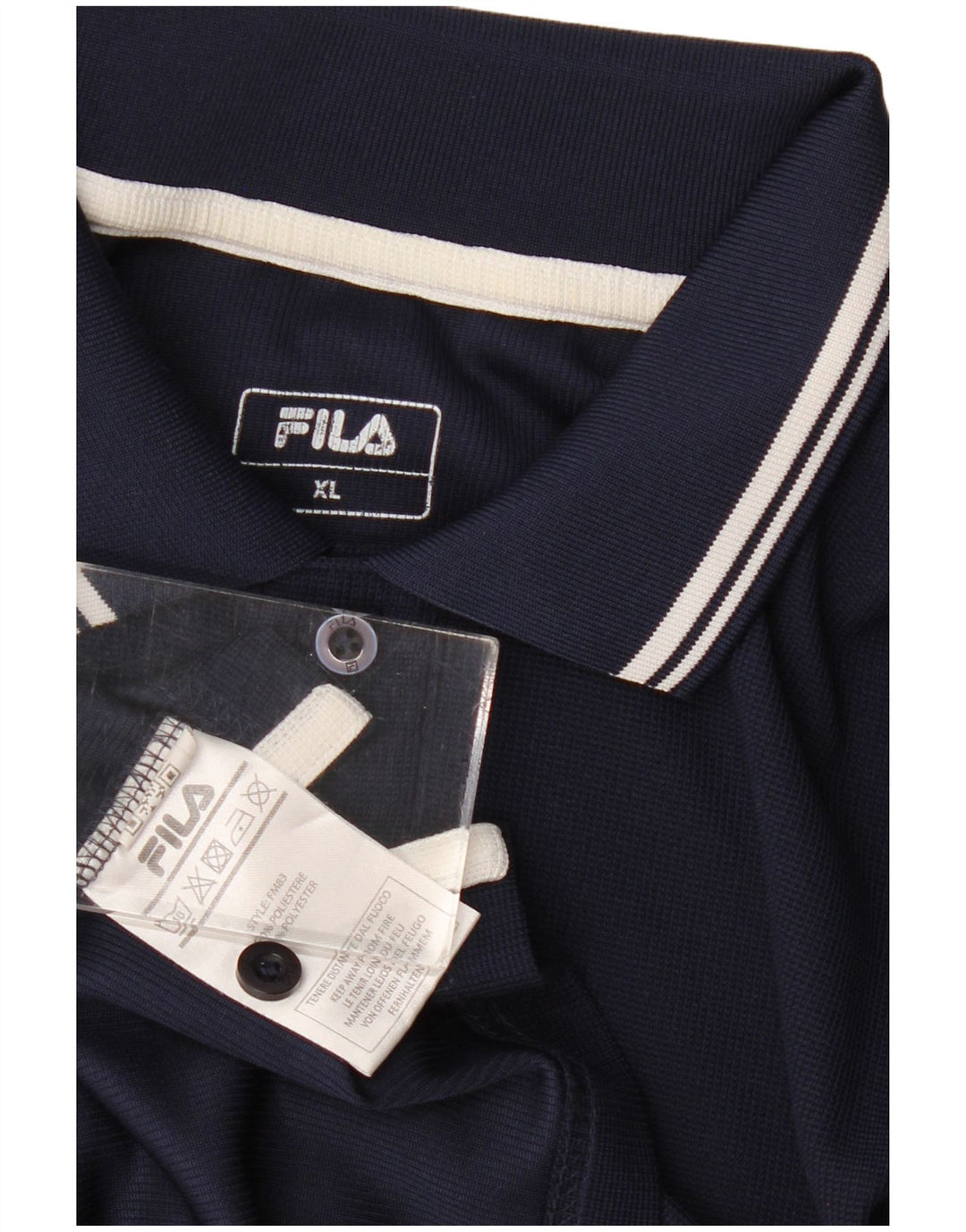 Polo da uomo Fila XL in poliestere blu navy
