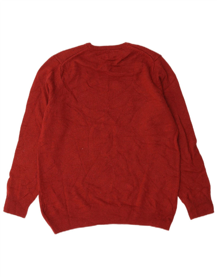 Maglione maglione girocollo da uomo Marks & Spencer in lana rossa media