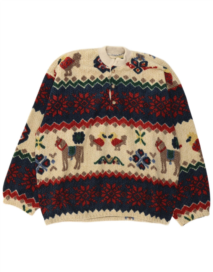 Fort & Madox Maglione da uomo con collo a bottoni XL Novità multicolore