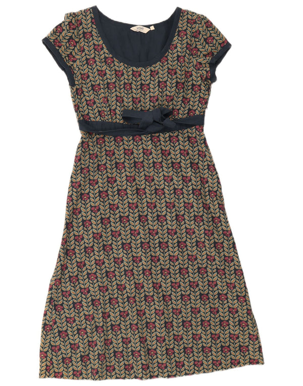 Abito a trapezio da donna Seasalt UK 10 Piccolo cotone floreale blu navy