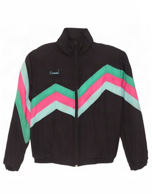 Giacca da ginnastica da uomo Creation XL in poliammide color block nero