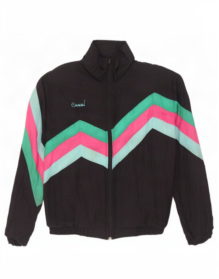 Giacca da ginnastica da uomo Creation XL in poliammide color block nero