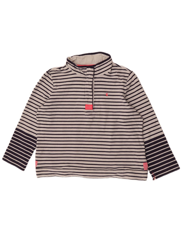 Joules Felpa da Donna con Collo a Bottoni Maglione UK 20 2XL Cotone a Righe Bianche