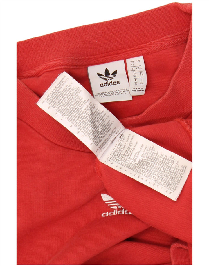 Felpa oversize da donna ADIDAS, maglione UK 12, cotone rosso medio