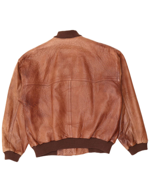Vintage Mens Leather Jacket UK 40 Large Brown
