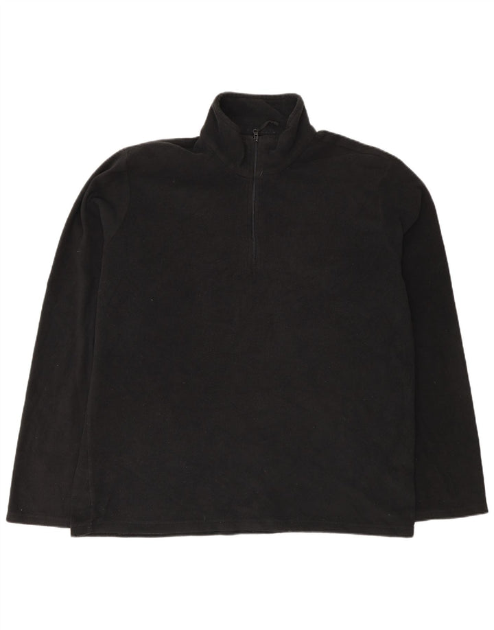 Mountain Warehouse Maglione in pile da uomo con collo e zip grande in poliestere nero