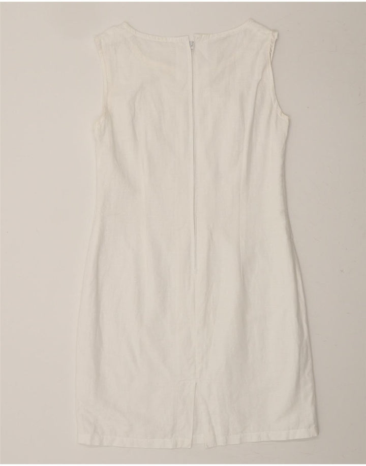 VINTAGE Womens Sleeveless Sheath Dress UK 16 Medium White Vintage Vintage and Second-Hand Vintage from Messina Hembry 