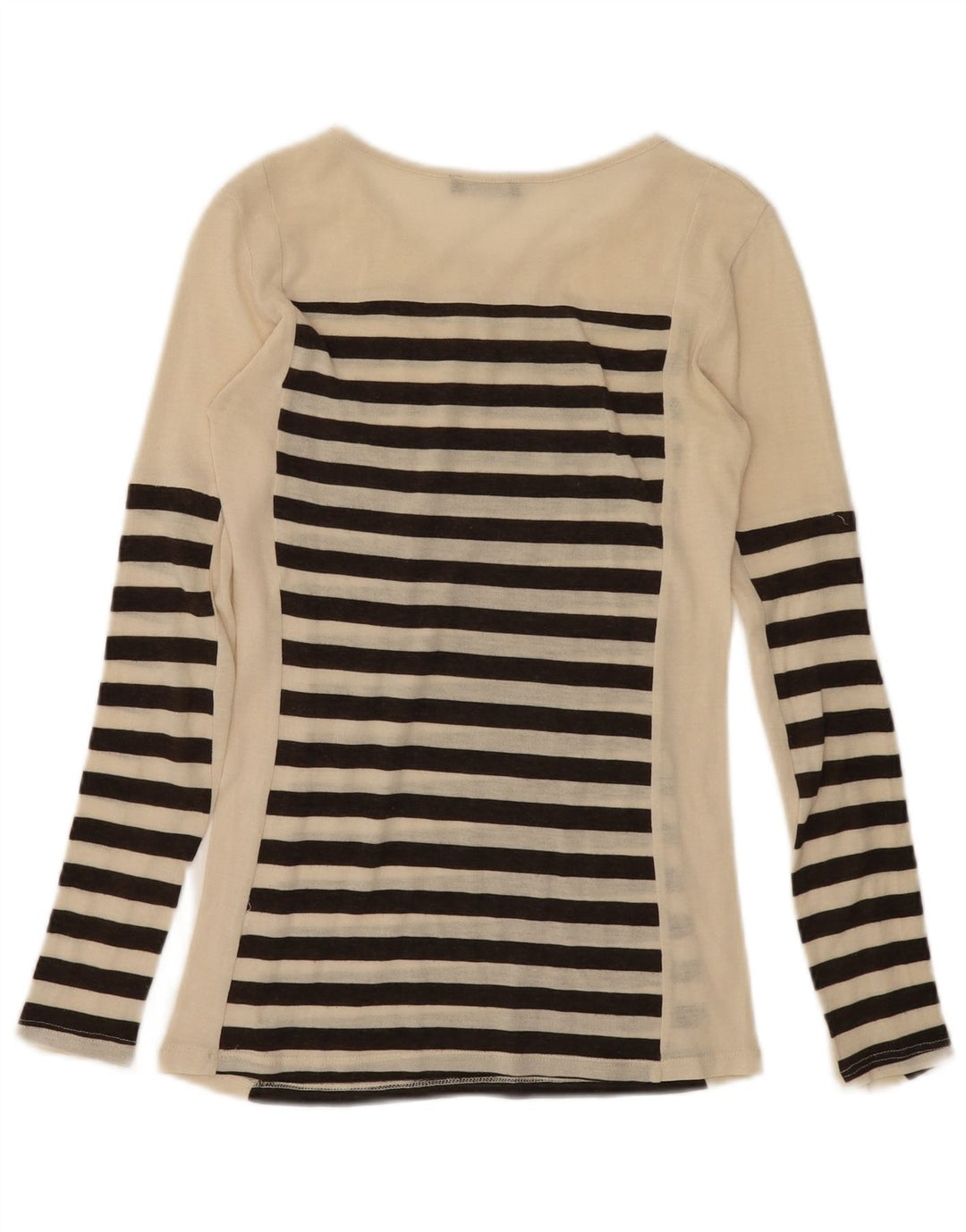 Top Zara da donna a maniche lunghe UK 8 Small Beige a righe