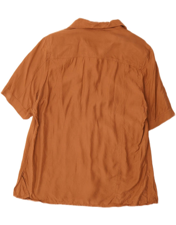 Cherie Camicetta da donna a maniche corte IT 48 XL Seta marrone