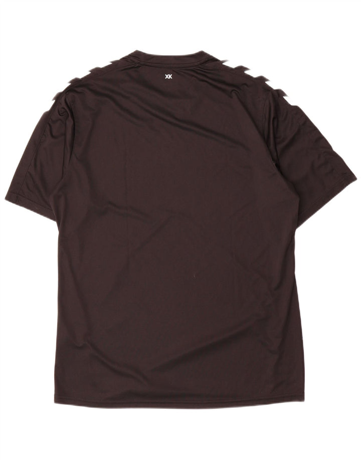 T-shirt grafica da uomo Hummel Top grande in poliestere color block nero