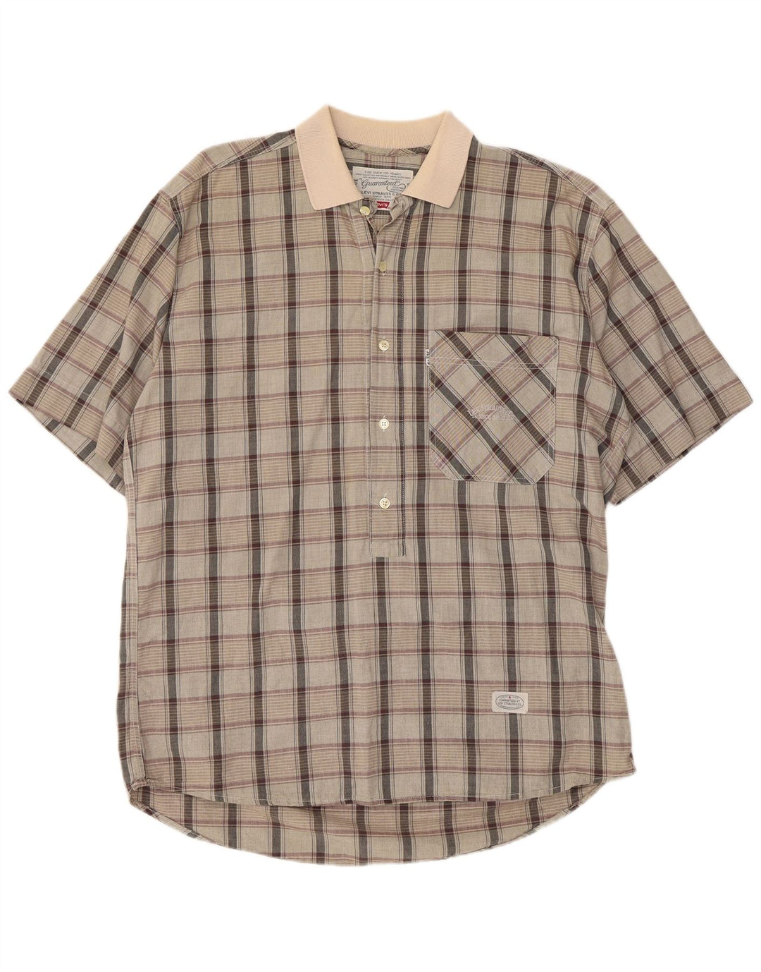 Levi's - Camicia pullover a maniche corte da uomo, a quadri grandi, multicolore