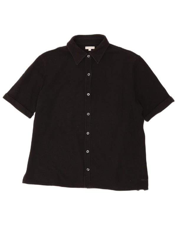 Camicia Donna Manica Corta Belfe IT 48 XL Cotone Nero