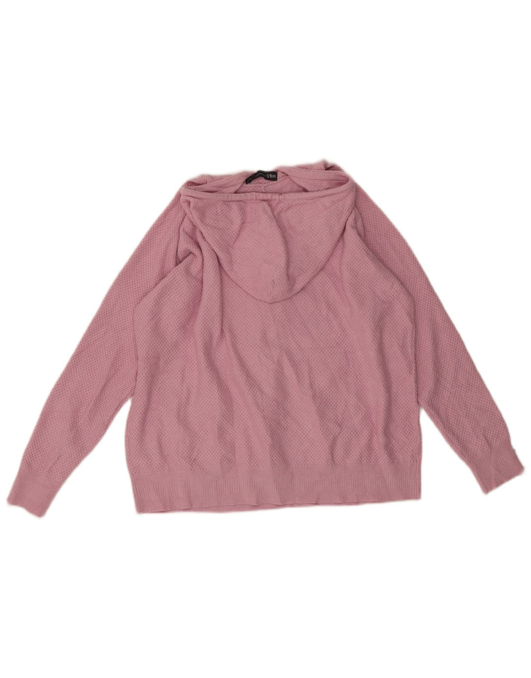 Maglione con cappuccio da donna Marks & Spencer UK 14 Viscosa rosa medio