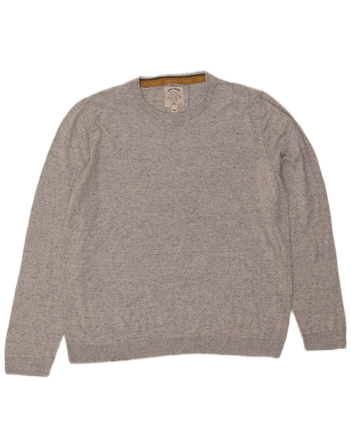 Maglione maglione girocollo da uomo Fat Face XL in cotone chiazzato grigio