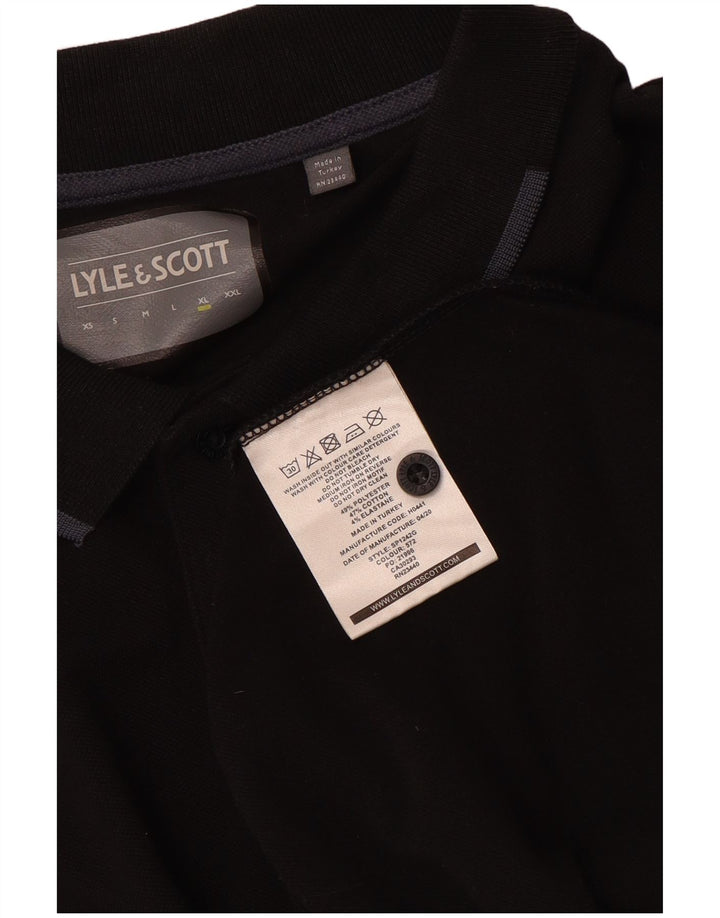 Polo da uomo Lyle & Scott XL nera in poliestere
