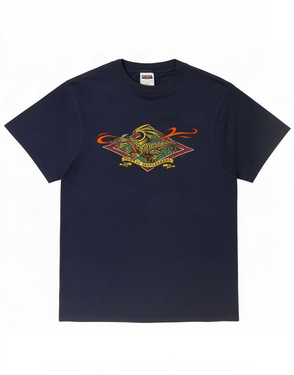 TULTEX T-shirt da uomo Powell Skateboards Street Dragon 1994 blu medio
