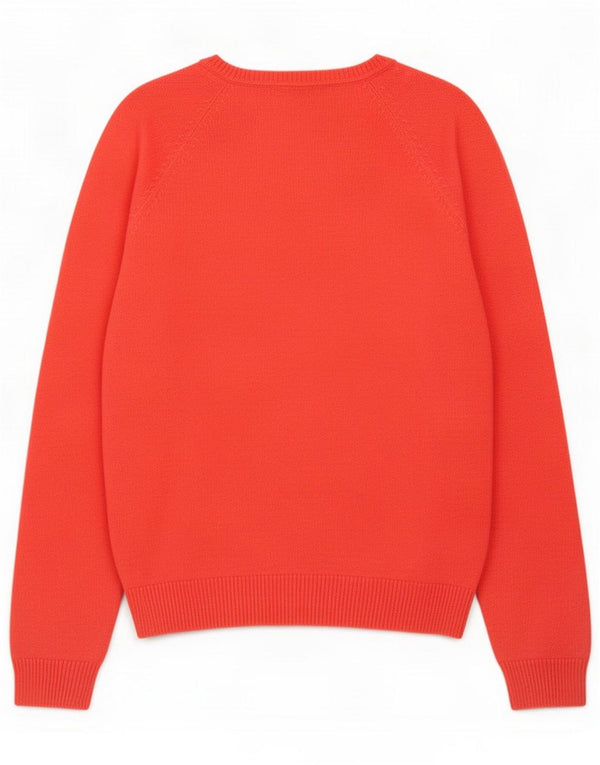 Maglione Zara da donna con scollo a V UK 14 Large Rosso Cotone