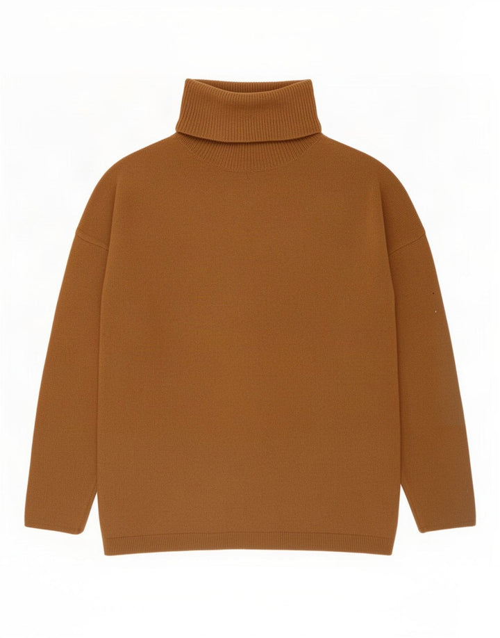 Massimo Dutti Maglione da donna con collo alto e collo alto UK 14 Viscosa marrone medio