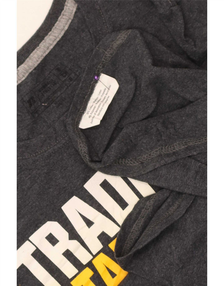 T-shirt grafica da uomo Russell Athletic Top piccola in cotone grigio