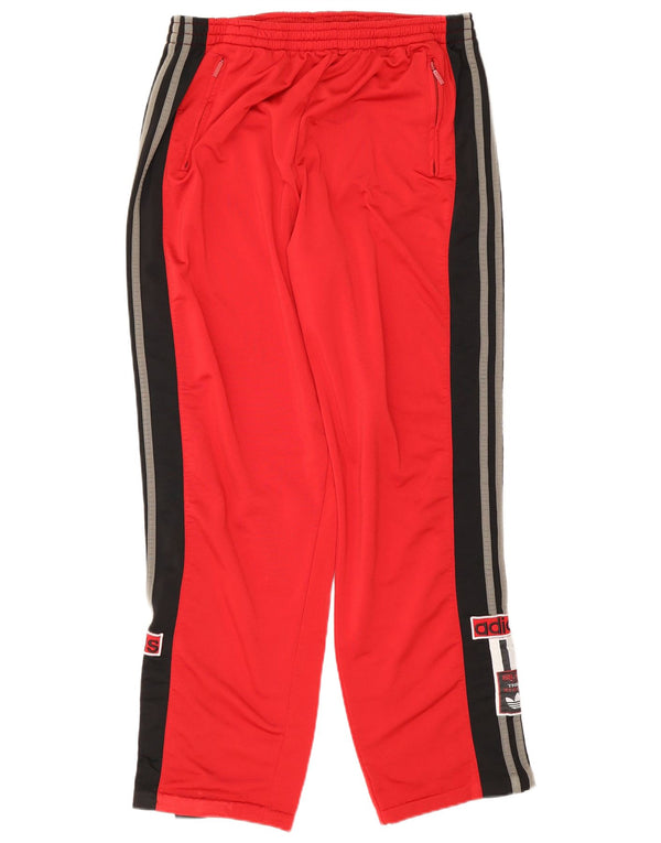 Pantaloni da tuta grafica Adidas da uomo in poliestere color block rosso medio