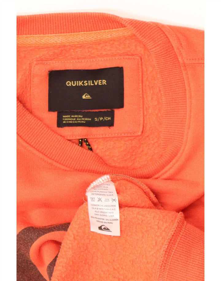 Quiksilver Felpa con grafica da uomo Maglione piccolo arancione in poliestere