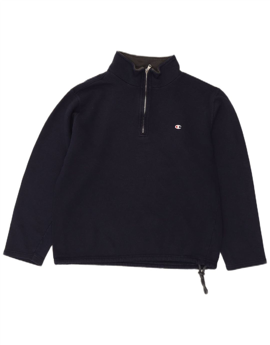 CHAMPION Felpa da uomo con collo con zip, maglione medio, cotone blu navy