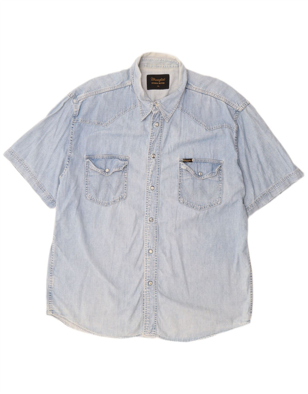 Camicia di jeans a maniche corte da uomo WRANGLER 2XL Blu