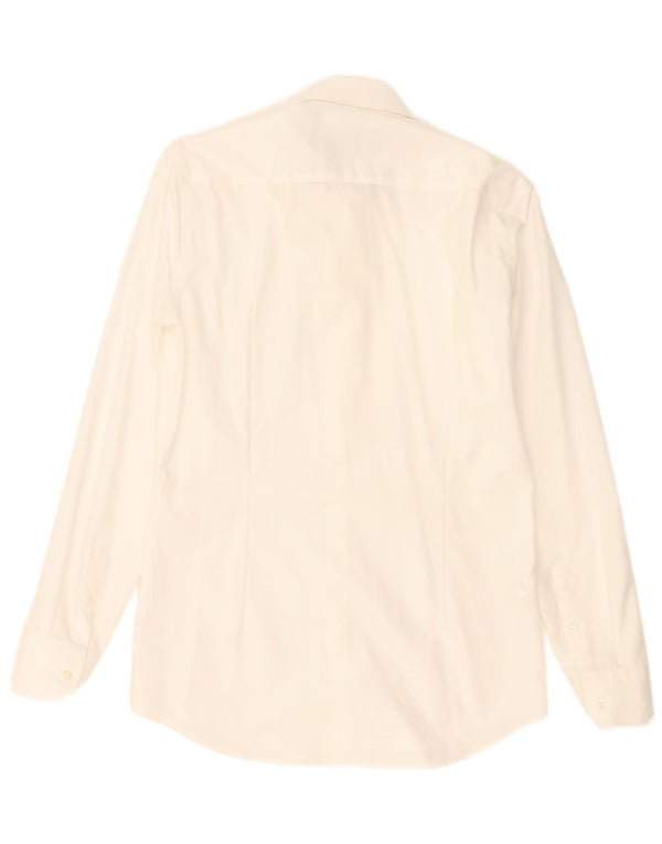 Camicia slim fit da uomo Hugo Boss taglia 14 1/2 37 piccolo cotone bianco